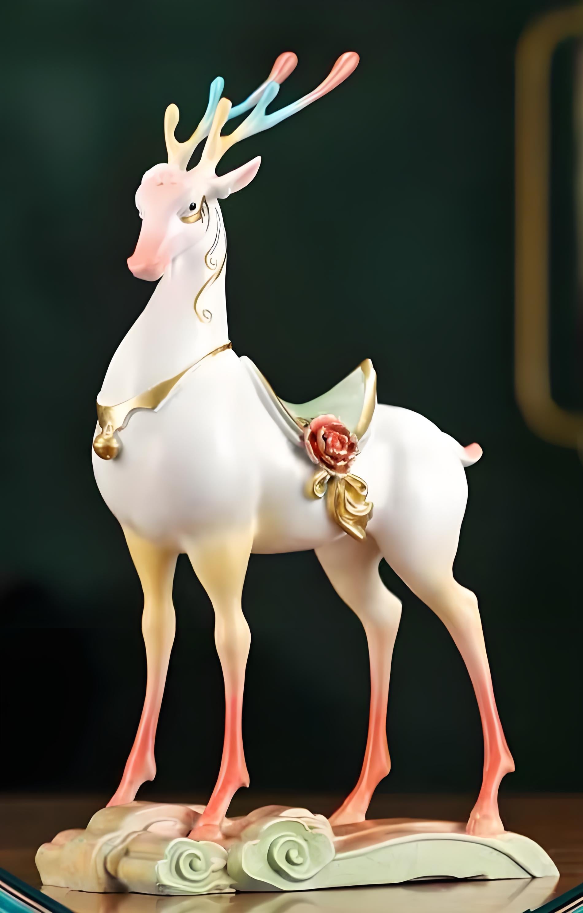 White Fairy Deer Copper Ornament --Luxury gift & home decoration Godforwarder