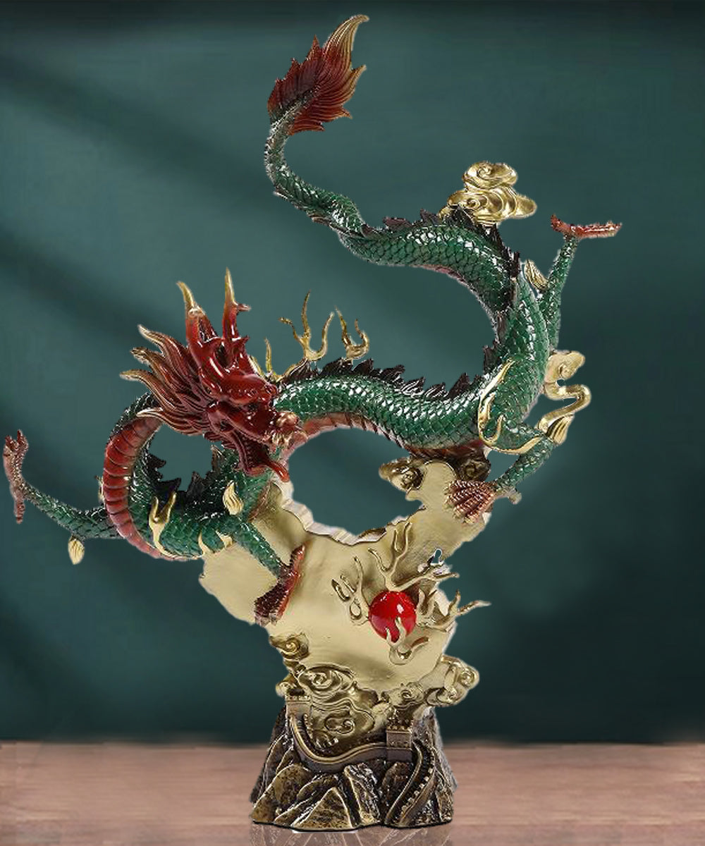 Azure Dragon Copper Ornament --Luxury gift & home decoration Godforwarder