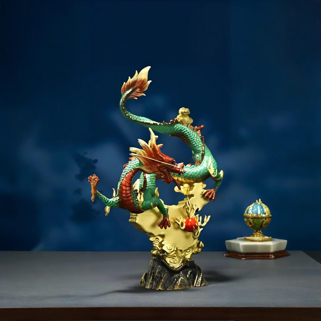 Azure Dragon Copper Ornament --Luxury gift & home decoration