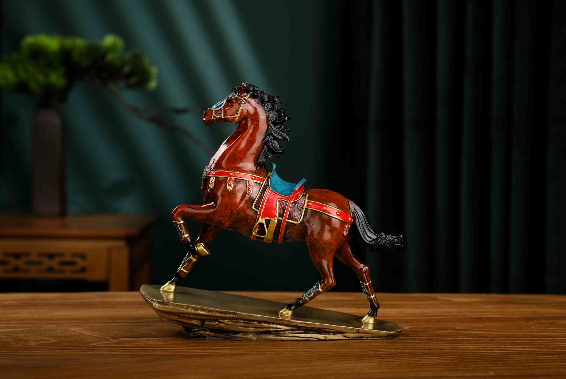 Swift Red Horse Copper Ornament --Luxury gift & home decoration Godforwarder