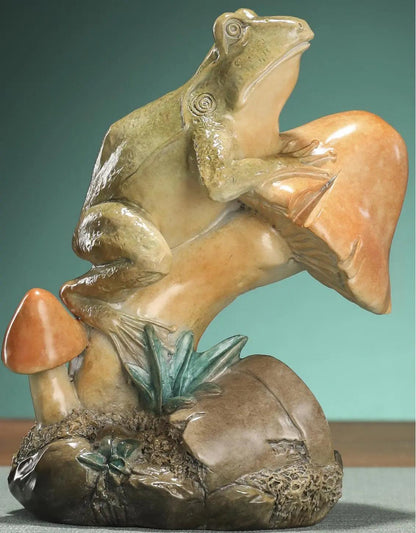 Frog on a mushroom Copper Ornament --Luxury gift & decoration - Godforwarder