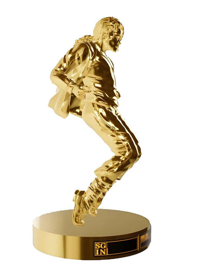 Michael Jackson statue 24K gold & bronze scuplture 28.1x14x13.6cm - Godforwarder