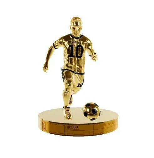 Lionel Messi statue 24K golden & bronze scuplture 28x21.3x21.3cm - Godforwarder