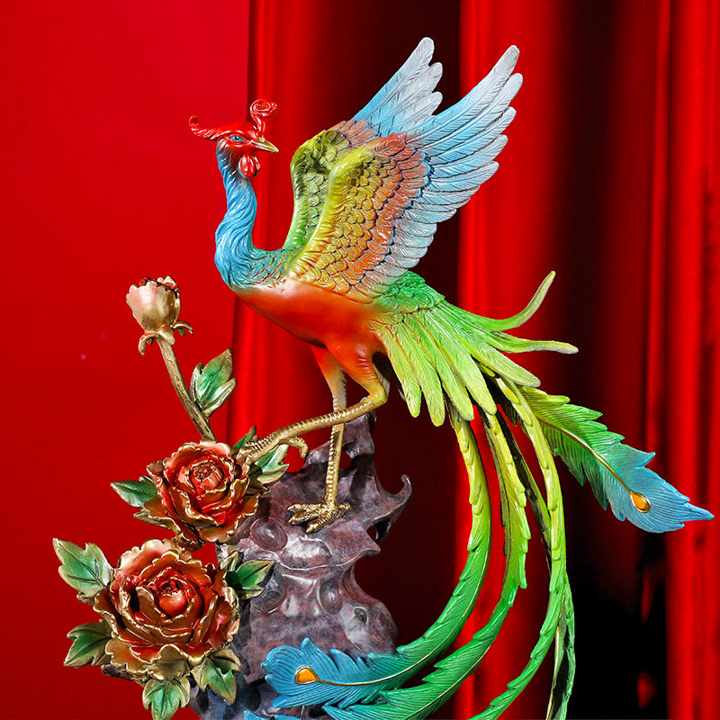 Rose Phoenix Copper Ornament --Luxury gift & home decoration