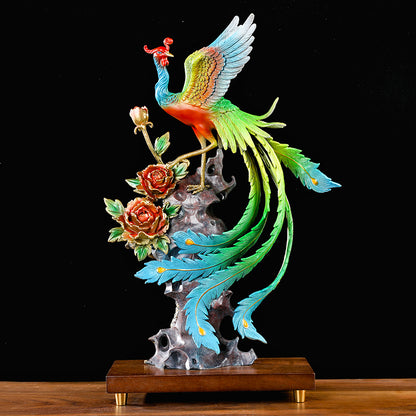 Rose Phoenix Copper Ornament --Luxury gift & home decoration