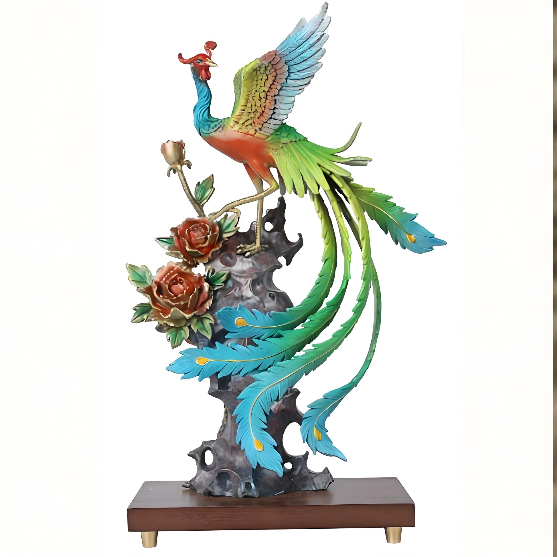 Rose Phoenix Copper Ornament --Luxury gift & home decoration Godforwarder