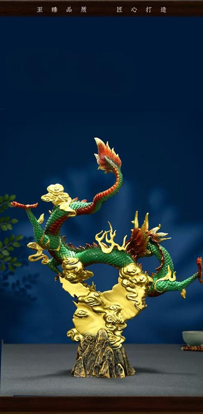 Azure Dragon Copper Ornament --Luxury gift & home decoration