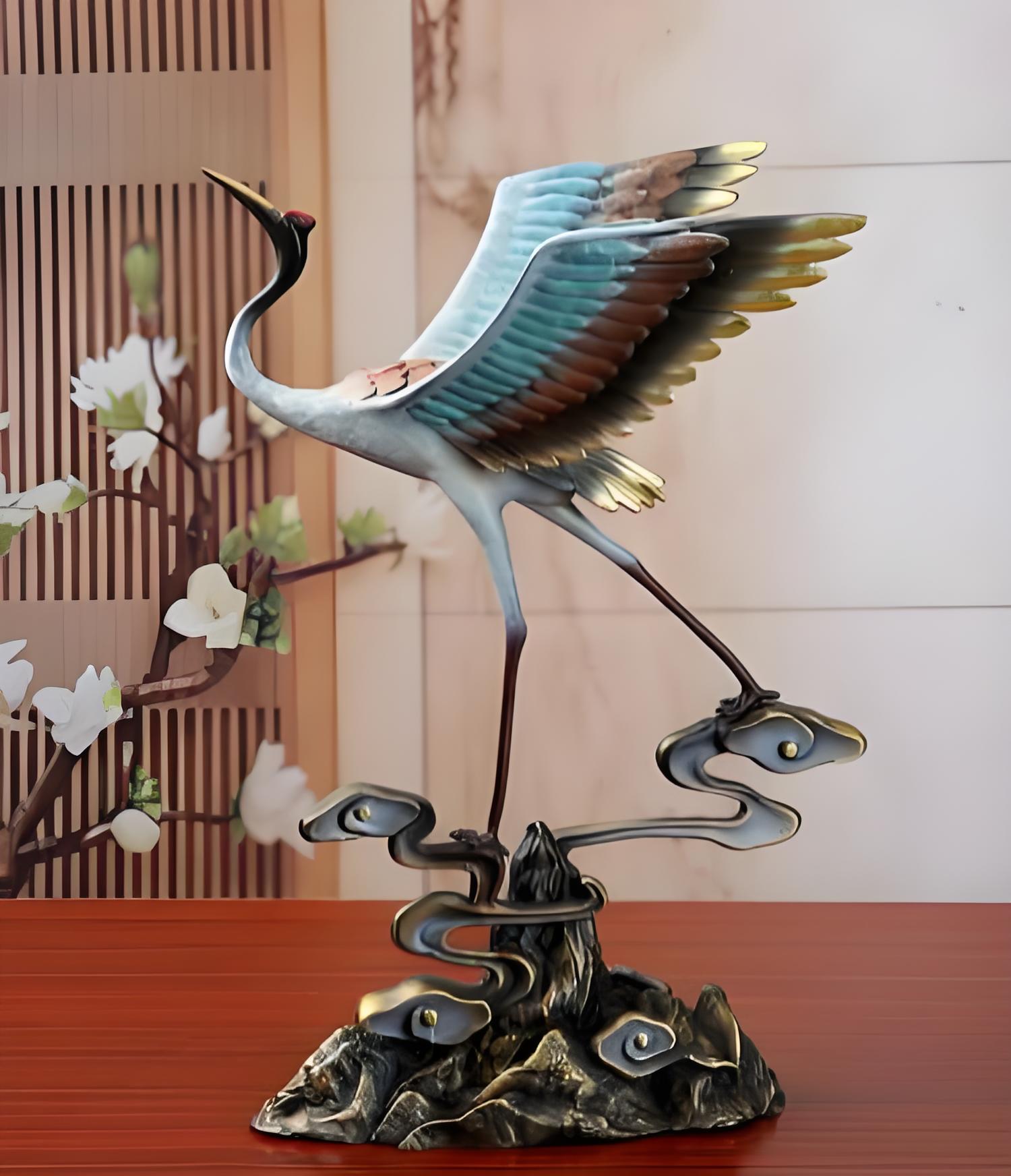 Crane Copper Ornament --Luxury gift & home decoration Godforwarder