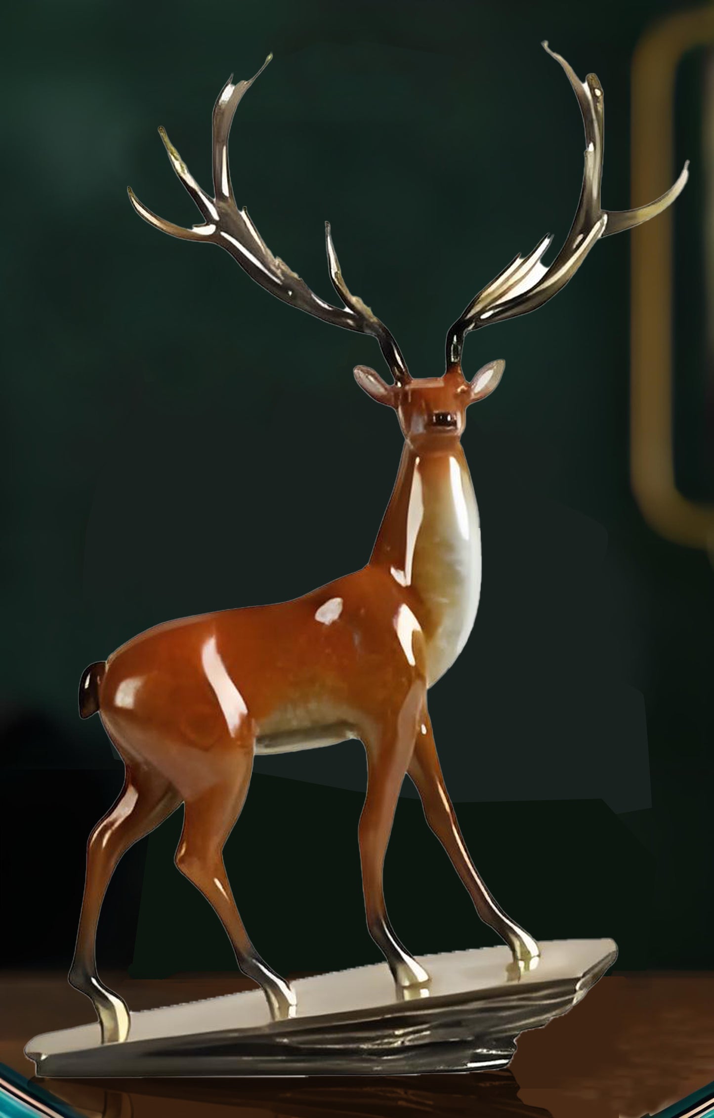 Red Deer Copper Ornament --Luxury gift & home decoration Godforwarder