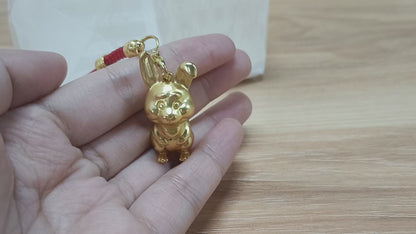 Cute Rabbit Copper Pendant  -- Twelve Zodiac Animal Collection